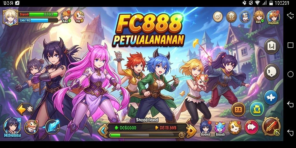 Tampilan menarik dari gameplay FC888 dengan karakter Anime yang beragam.