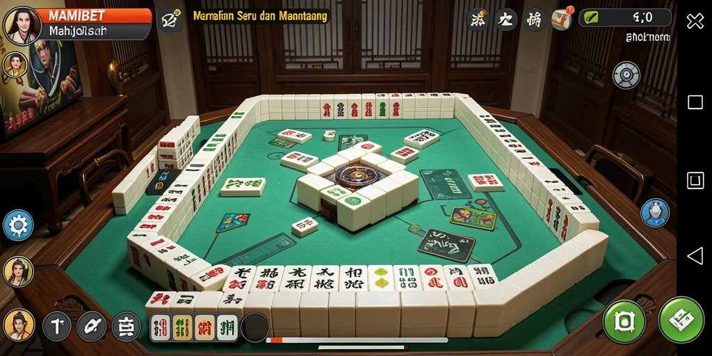 Screenshot MAMIBET menampilkan gameplay Mahjong yang menarik.