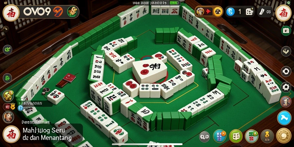 Screenshot OVO99 menunjukkan gameplay Mahjong yang menantang dan seru.