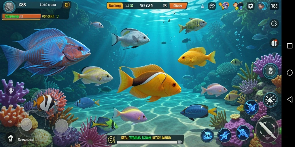 Tampilan menarik dari gameplay Tembak Ikan X88.